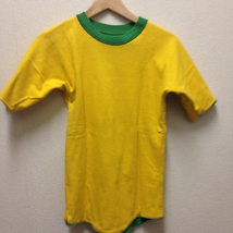 70-80's ラッセル リバーシブルTシャツ ヴィンテージ Russell 緑黄 XS ビンテージダブルフェイス　無地　カレッジ_画像2