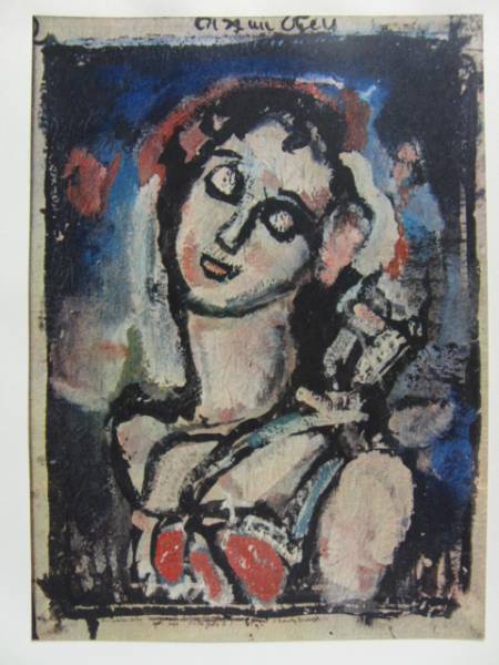 Rouault, blue bird, rare art book paintings, Brand new with frame, painting, oil painting, Nature, Landscape painting
