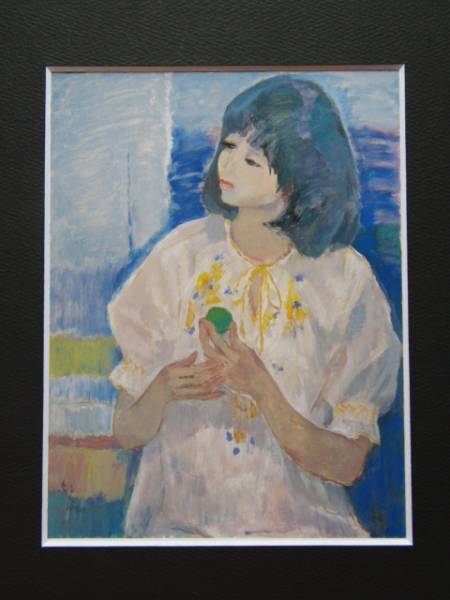 深沢紅子、【笛】、希少な額装用画集より、新品額装付、状態良好 美術品・アンティーク・コレクション