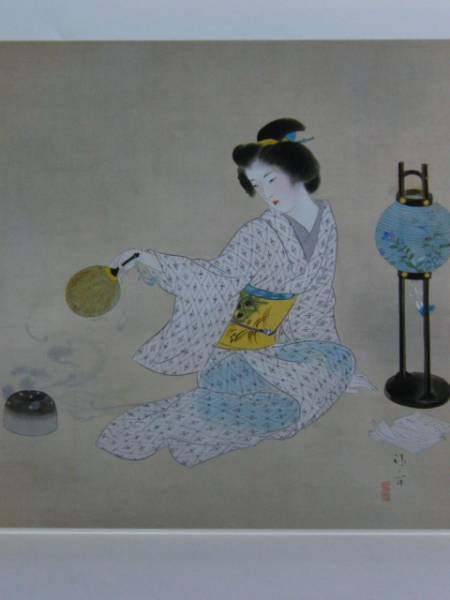 Kiyokata Kaburagi, tarde de verano, pinturas raras de libros de arte, Nuevo con marco, Buen estado, cuadro, pintura al óleo, retrato