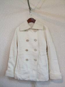 COMMECADUMODE white Anne gola short coat (USED)101114②