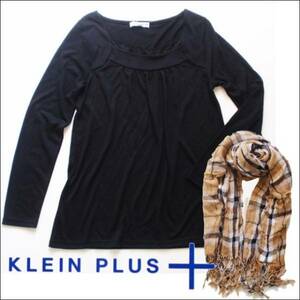 * new goods tag attaching *KLEIN *PLUS stole attaching! black U neck cut and sewn /M