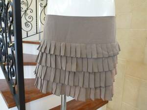  beautiful goods Bitten Apple by blondy mocha beige pleat miniskirt M