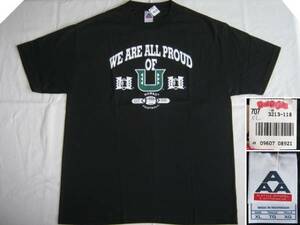 ★新品 ハワイ直輸入 ハワイ大学 WARRIORS 2007年-2008年 シーズン記念 半袖Tシャツ XL 黒 アメリカンフットボール UNIVERSITY OF HAWAII★