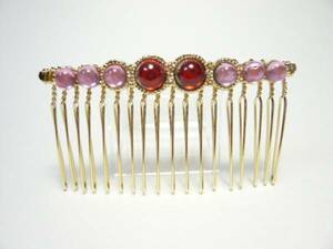 * hair arrange simple . design comb crystal pink 