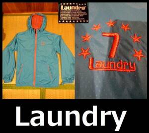 Laundry 　ナイロン　 ジャケット　水色＆ピンク　ランドリー　パステルカラー　Sサイズ　行楽　旅行の防寒着に