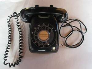  Showa Retro dial type black telephone telephone machine used 600-A2 interior 
