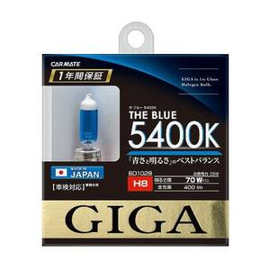 カーメイト GIGA ザ・ブルー H8 　5400K 　BD1028　新品