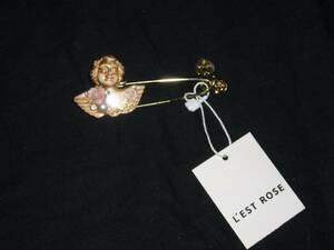  L'Est Rose * Angel motif. stole pin ( tag attaching )