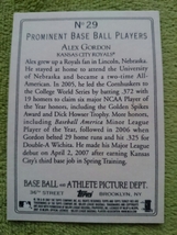 ★RC ルーキー ALEX GORDON TOPPS TURKEY RED 2007 MLB ROOKIE CARD カード アレックス・ゴードン KANSAS CITY ROYAL ロイヤルズ_画像2