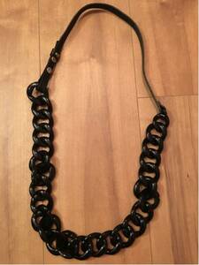 * resin chain × leather necklace *VIA BUS STOP. buy * black *