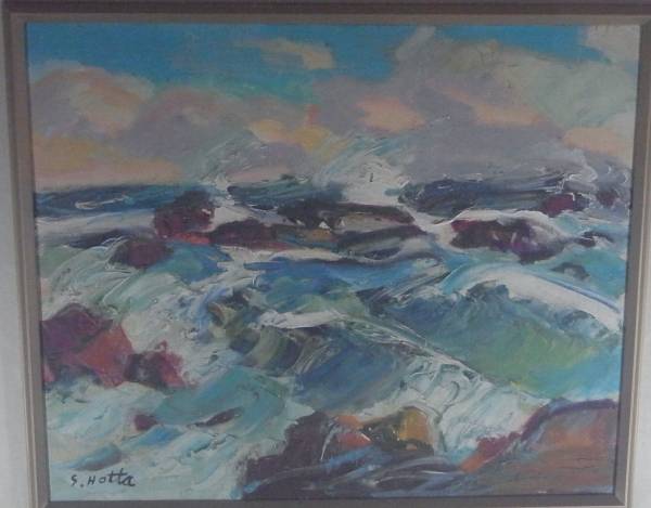Seiji Hotta [Mar de Japón en un claro día de invierno] Genuino No. 8 Trabajo maravilloso, Cuadro, Pintura al óleo, Naturaleza, Pintura de paisaje