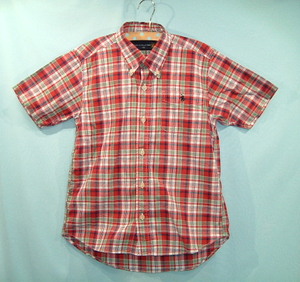 ёKnights of Round Table ё check cotton short sleeves shirt 130 red 