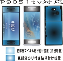 P905itv用 裏面＋液晶面（サイド部）保護シールキット_画像2