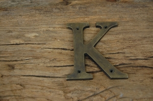  brass alphabet character K brass brass metallic material antique manner metallic material Vintage manner metallic material signboard cutting letter 