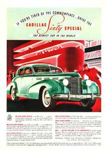 *1938 year. automobile advertisement Cadillac 2 Cadillac