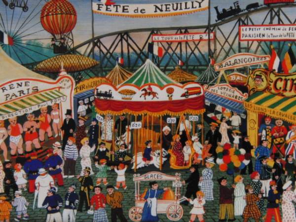 Hector T., Festival von Neuilly, Extrem seltenes gerahmtes Gemälde, Ganz neu mit Rahmen, Malerei, Ölgemälde, Natur, Landschaftsmalerei