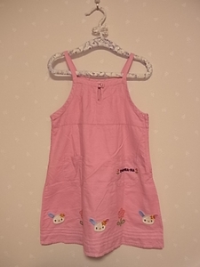 ■シュガーランド ウサハナ■　ジャンバースカート 100cm ピンク