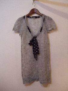 chereaux Ine ribbon attaching short sleeves knitted tunic (USED)111612