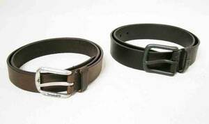 #TimberLand[ Timberland ]Nautica [no-chika] tea dense brown leather belt 2 pcs set 