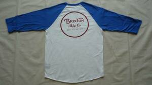 Brixton Wheeler Raglan white / blue S half-price 50%off 7 minute height la gran T-shirt SB yellowtail k stone skateboard letter pack post service light 