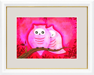 Art hand Auction New Owl of Happiness Yorisei Feng Shui Good Luck Painting Print, artwork, print, others