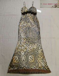 # tag attaching new goods : leopard print dress . origin is black race . Kirakira attaching M rank DmP27