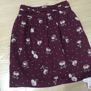 ☆■◎Noelaノエラ★秋冬★花柄コクーンタイトスカート★ボルドー