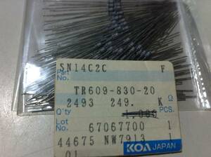 KOA SN14C2C 1/4w　249KΩ F ±1％ 100本1袋 (3)