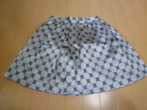 chereaux/ine/ Ine * silver large polka dot flared skirt 38/ knees height wedding formal also 36