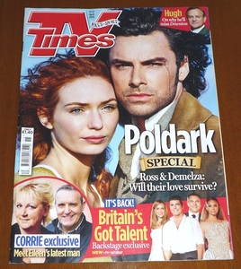 ★TV Times エイダン・ターナー エレノア・トムリンソン ポルダーク Poldark ヒュー・ボネヴィル サイモンコーウェル ダーレンボイド