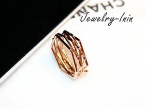 [ free shipping ]** stylish 18K pink gold ring ring #R0463