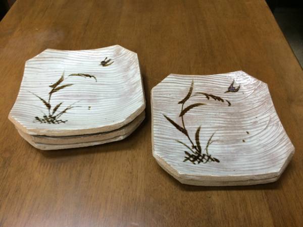 皿 井上規(小田志焼 規窯) 絵唐津皿揃 207