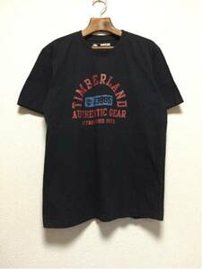 [ prompt decision old clothes ]TIMBERLAND/ Timberland / college T-shirt / short sleeves / Logo / black / black /M size 