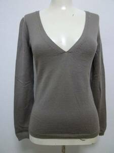 SPB/ world * beige V neck simple knitted sweater 02/ prompt decision 56