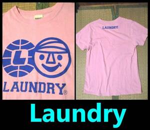 Laundry　ランドリーボーイ　デカロゴ　ピンク　Tシャツ　 Sサイズ