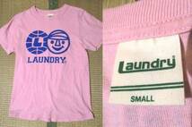 Laundry　ランドリーボーイ　デカロゴ　ピンク　Tシャツ　 Sサイズ_画像2