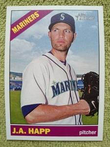 ★J.A. HAPP TOPPS HERITAGE 2015 MLB #294 JA SEATTLE MARINERS ハップ WBC USA アメリカ シアトル マリナーズ