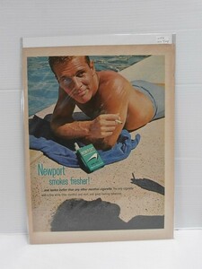 1964 год 7 месяц 24 день Vintage реклама вырезки [ сигареты /NEWPORT]LIFE интерьер America покупка установка товар отметка ..