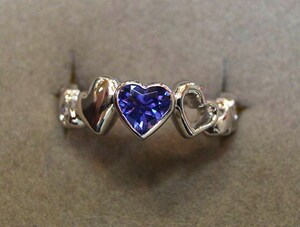  fine quality : rare![ tanzanite ][ Heart ]Pt900*7.2g* consumption tax & postage included 