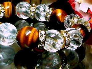 トルネード水晶タイガーアイ12ミリ数珠