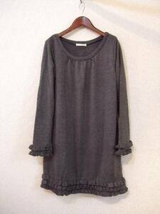 NICECLAUP gray tia-do frill dress (USED)110212