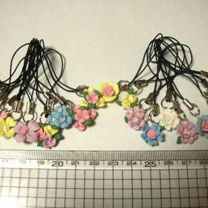 陶器お花ストラップ☆20本セット☆訳あり5☆