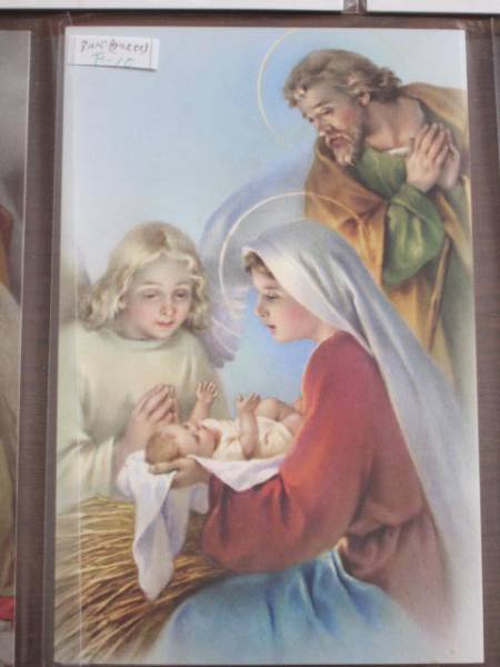 Bild★186 Weihnachtskarte mit christlicher Malerei, Antiquität, Sammlung, Drucksache, Andere