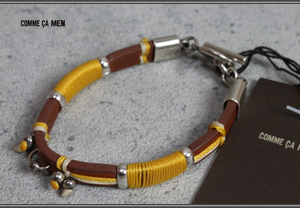  new goods Comme Ca men Italy made leather bracele yellow / tea regular price 2 ten thousand 2