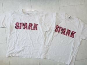 人気ブランドSPARKスパーク　白半袖Ｔシャツ　ピンク豹柄文字　レオパード　Ｍ
