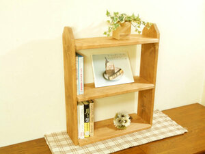  hand made 3 step wood shelf middle size ( cheeks color )