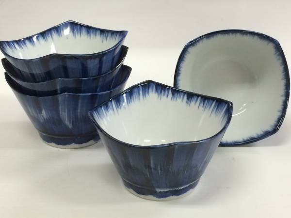 ★New 5 pieces/set 6 sets/30 pieces available [Immediate purchase] Hand-painted dyed porcelain small bowl, Japanese tableware, pot, small bowl