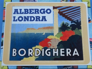 ▽▼70101▼▽＜LE*トラベルステッカー＞THE RIVIERA*BORDIGHERA ALBERGO LONDRA