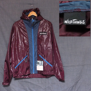  new goods Wild Things Logo hood ZIP Parker nylon jacket purple / navy blue S unused 